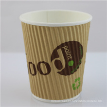 Taza de papel de café desechable de 12 oz con tapa